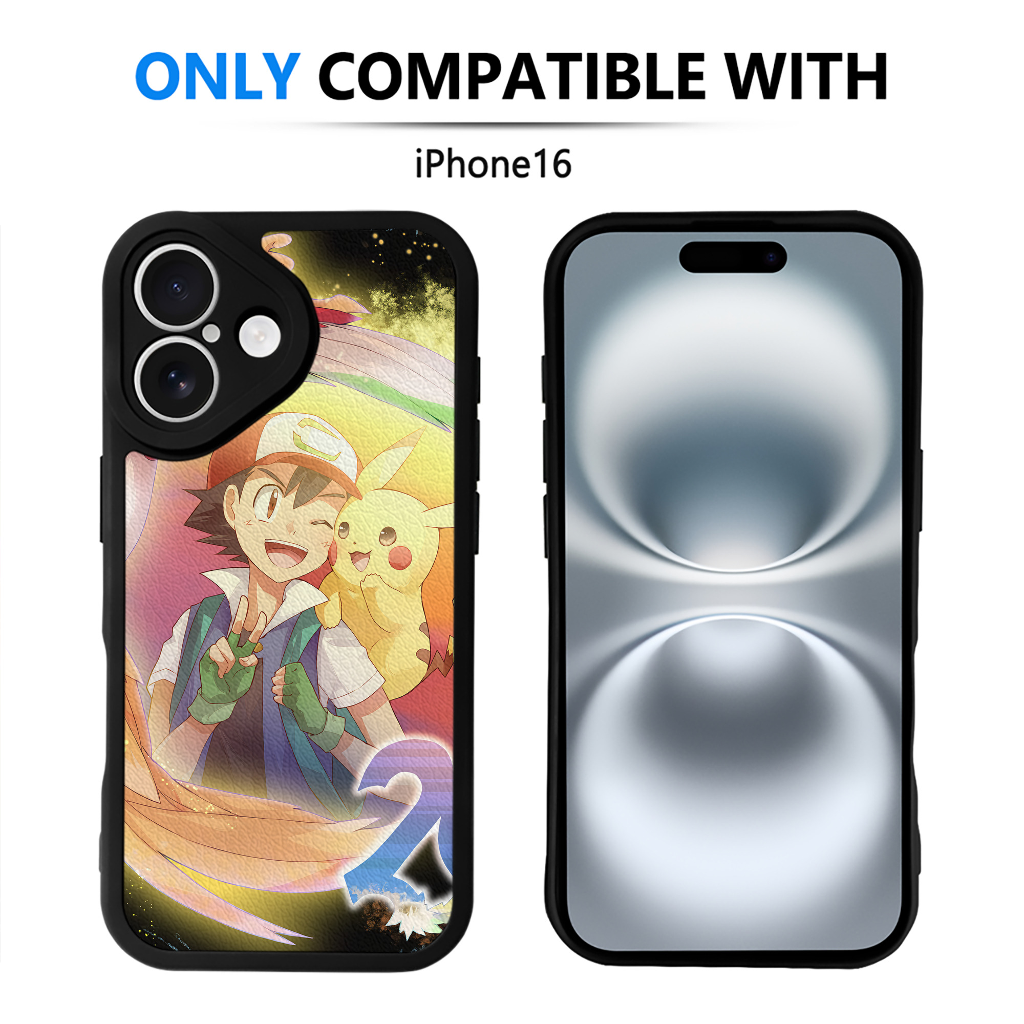 （画像用） ポケットモンスター Pokémon 【iPhone 16シリーズ対応】シリコンスマホケース（レザー調） 材質：シリコン